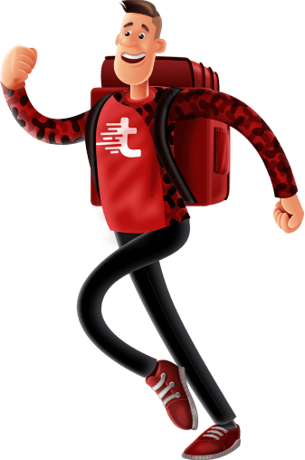 Entregador TNL andando